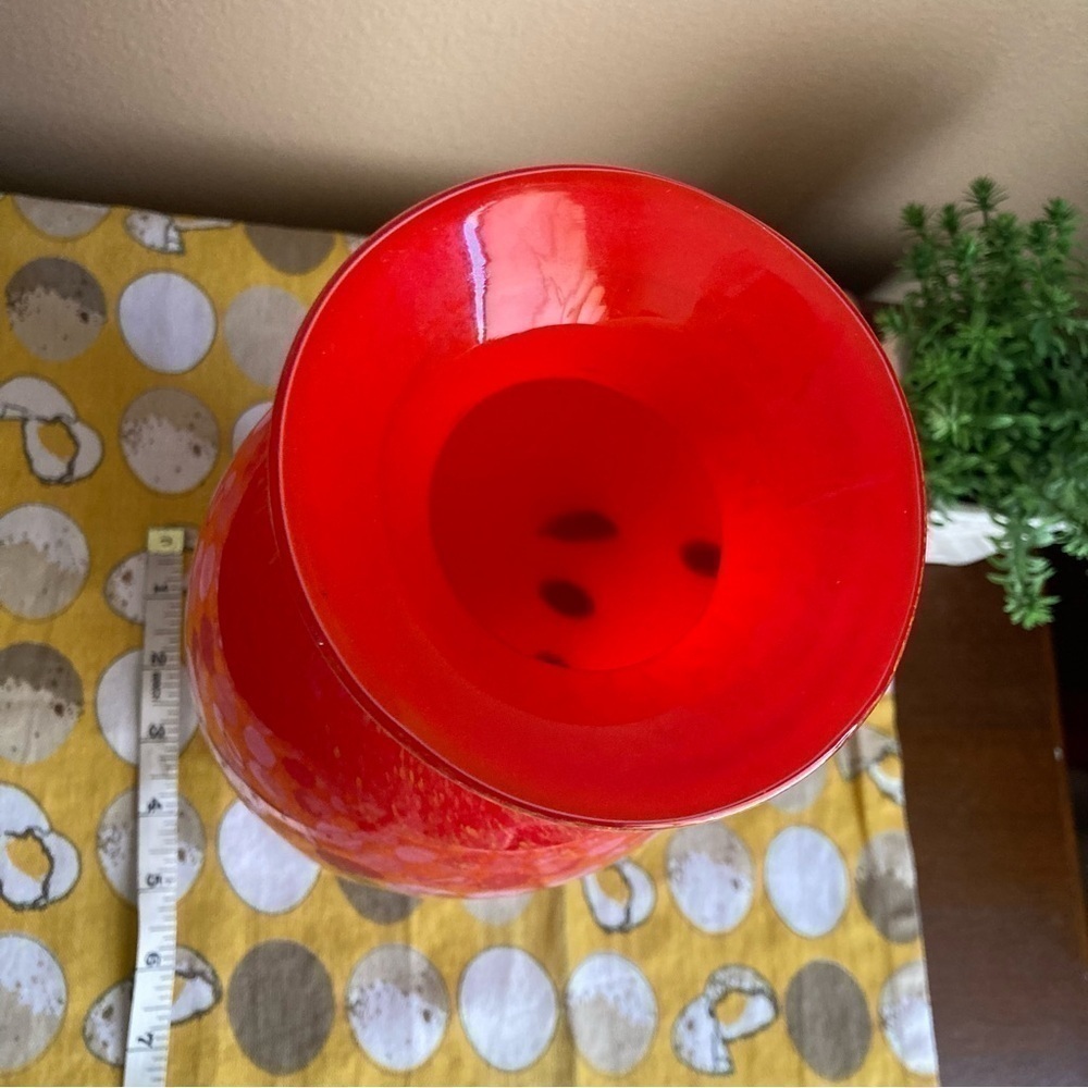 Vintage red and black spotted Murano style vase - Picture 11 of 16